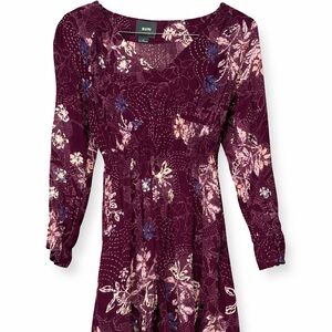 Maeve Anthropologie Floral Dress Long Sleeve Purple Boho Mini Women’s Size small